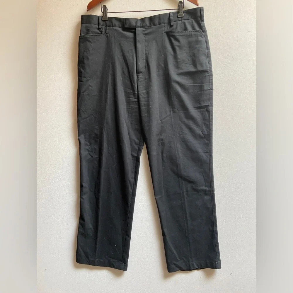 Nike Fit Dry Men Black Flat Front Golf Trouser Pants Waist 38 Athletic